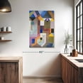 thumbnail image 3 of Elephant Stock Colorful Architecture Wall Art - Vertical Canvas Wall Art - Living Room Wall Decor - Abstract Canvas - Purple And Green Decor By Paul Klee - 26" x 39", 3 of 8
