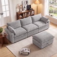 thumbnail image 5 of Bonzy Home 112.9" Modular Sectional Sofa with Movable Storage Ottoman, L-Shaped Cloud Ultra-Comfort Seating - Configurable for Living Room & Family Room, Gray, 5 of 9