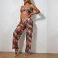 thumbnail image 4 of ZQUUVOU Two Piece Sets For Wome Printing Top Long Straight Pants Vacation Outfits Beach (A-Orange,M), 4 of 9