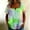 A819 Green, variant on Womens Abstract Geometric Pattern Shirts Square Neck Short Sleeve Button Up Henley Tops Casual Summer Color Block Loose Fit Daily Wear Aesthetic Blouses