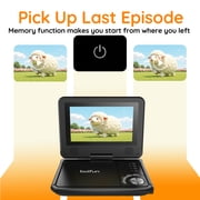 BOIFUN 9.5 Portable DVD Player for Kids, 7.5 Swivel Screen, 5h Battery, Region Free USB/SD/DVD, DVD Player for Car Travel