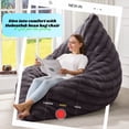 thumbnail image 4 of Hobestluk 3 in 1 Bean Bag Chair Giant Bean Bag Chairs for Adults with Ripple Cover Convertible Bean Bag Floor Cushion with Machine Washable Cover for Living Room (Ripple Dark Grey), 4 of 7