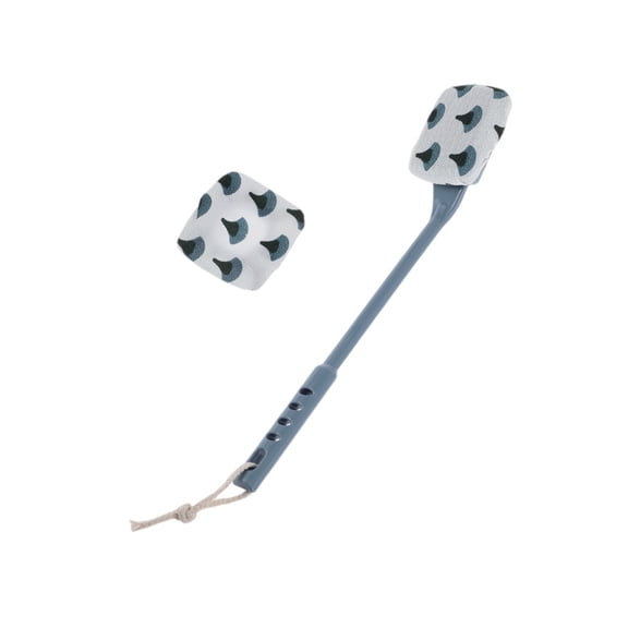 Unique Bargains Long Handle Bath Brush 15.74"x2.75"x1.18" 1 Set Blue Coarse Sand