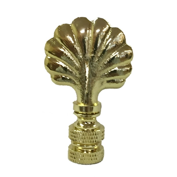 Royal Designs Seashell Lamp Finial for Lamp Shade Polished Brass