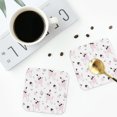 thumbnail image 4 of Lsque Cute Poodle Dog Pattern 4" Drink Coasters Set of 4, PVC Leather Absorbent Coasters, Table Coaster Set Decorative Coffee Cup Coasters Housewarming Gift -Square, 4 of 6