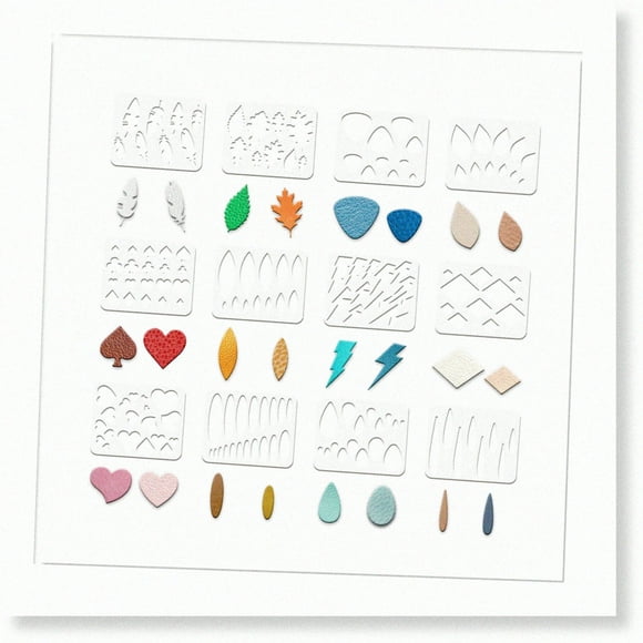 12-Piece Reusable Earring Making Templates - Leather Earring Templates, 10x8 Inch Plastic Cutting with Various Patterns for DIY Jewelry Making