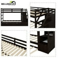 thumbnail image 6 of BELLEMAVE Twin over Twin Bunk Beds , Twin Size Bunk Bed with Trundle, Storage Stairs and Full-Length Guardrail, Wood Bunk Bed , Tenns(Espresso), 6 of 9