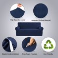 thumbnail image 2 of H.VERSAILTEX 1-Piece Jacquard Spandex XL Sofa Stretch Slipcover, Navy, 2 of 7
