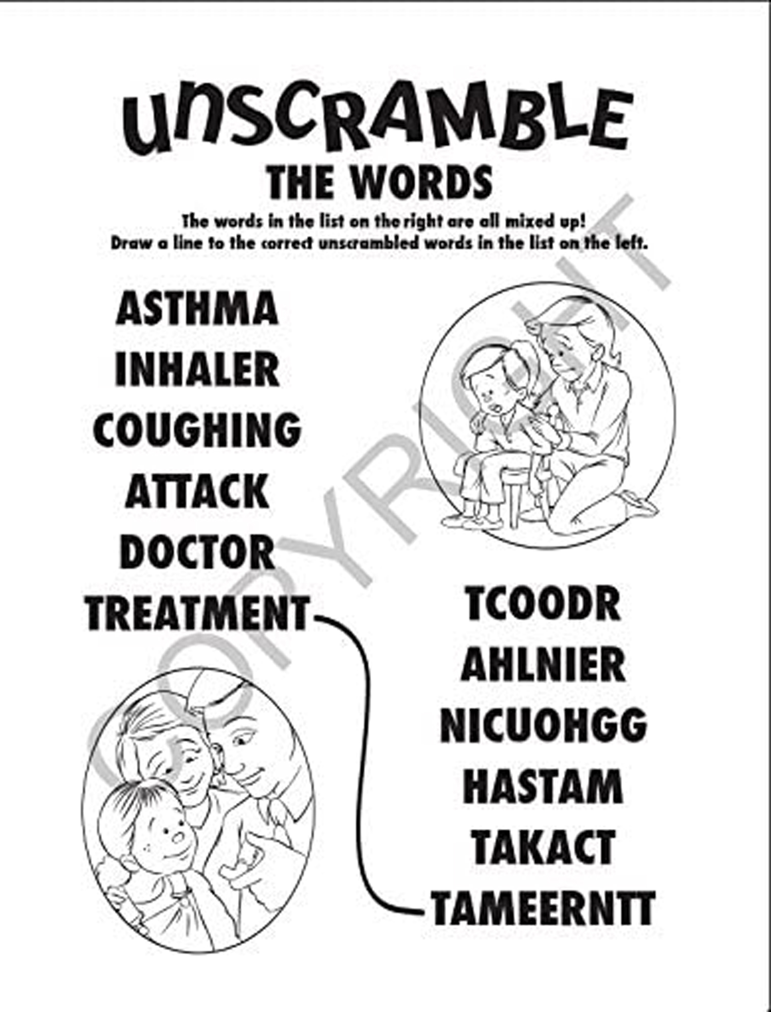 25 Pack - Winning With Asthma Kid's Educational Coloring & Activity Books