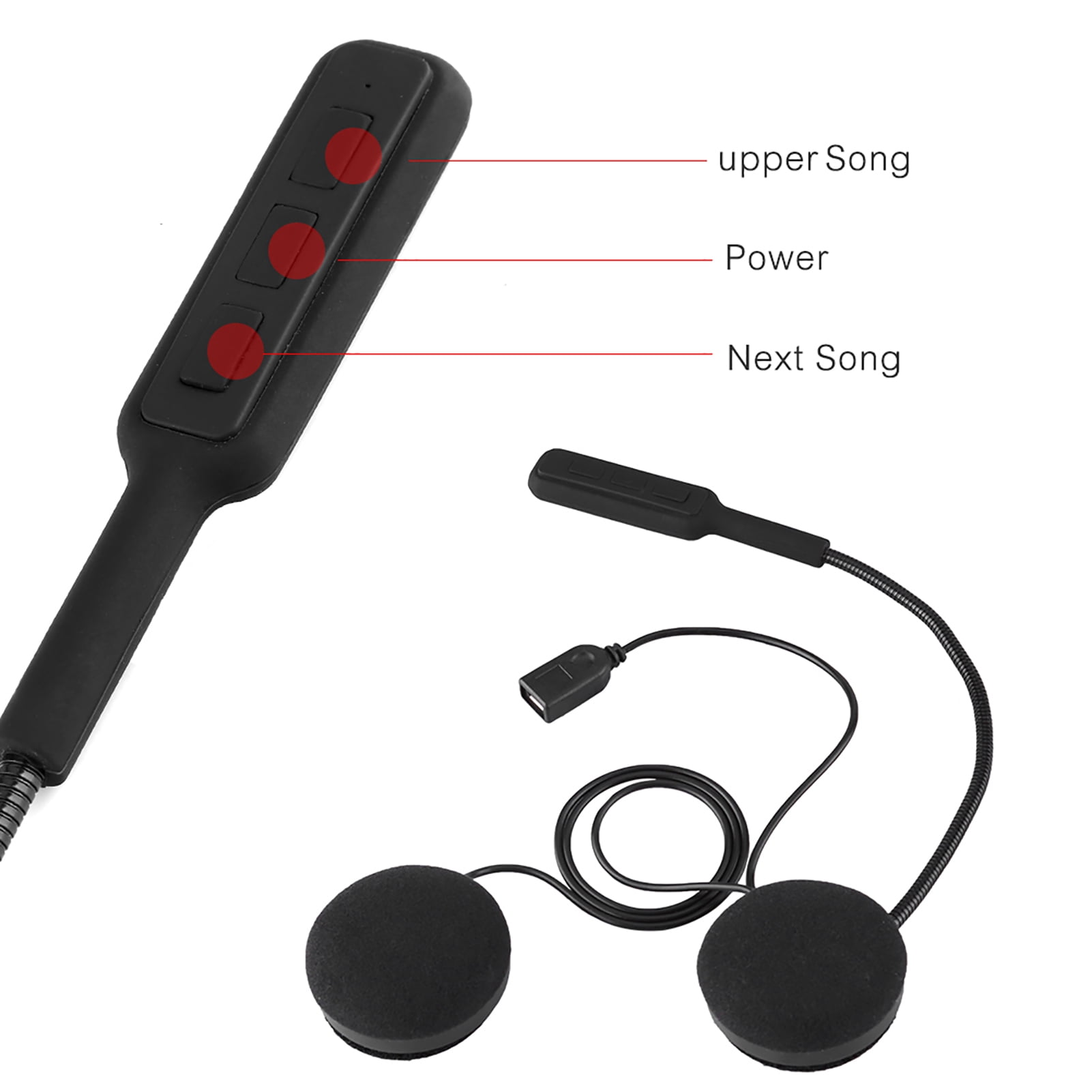 Motorcycle Helmet Bluetooth Headset Handsfree Headphone Call Earphone Microphone