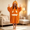 thumbnail image 2 of Wearable Blanket Hoodie for Men Women Soft Flannel with Oversized Pocket Christmas Halloween Pumpkin Suit Couple Matching Outfits Cozy Lounge Wear, 2 of 9