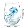 thumbnail image 3 of Japceit Ocean Themed Stemless Wine Glass, Watercolor Blue Print Clear Tumbler, Nautical Beach Style Cup, For Wine Water Juice, Coastal Home Bar Drinkware Gift, 3 of 7