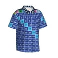 thumbnail image 2 of Uemuo Multiplication Table Printed Regular Fit Short Sleeve Casual Hawaiian Shirt for Men,Aloha shirt,Tropical shirt,Floral print shirt,Vacation Beach shirt-3X-Large, 2 of 9
