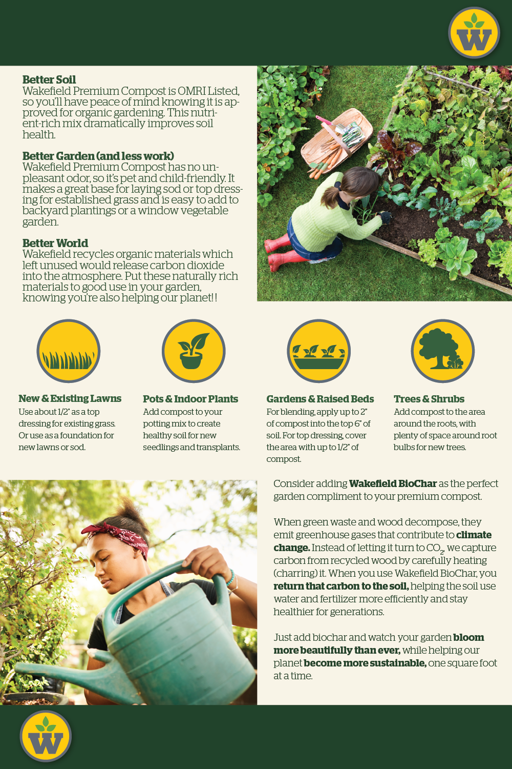 Wakefield BioChar Garden Premium Compost for Healthier Soil 1 Cubic Feet Bag - image 3 of 5