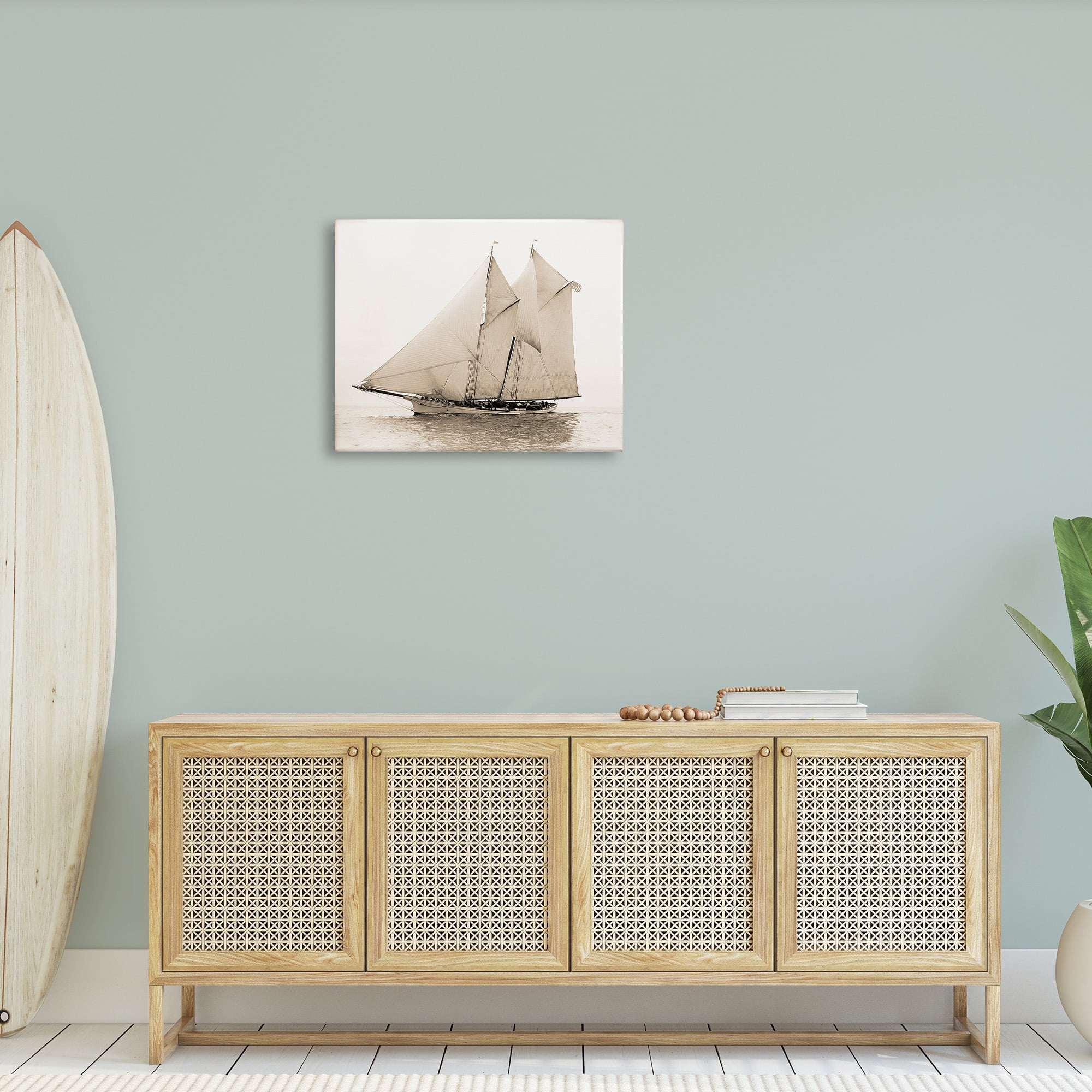 Stupell Industries Vintage Sailing Yacht Transportation Photography Gallery Wrapped Canvas Art Print Wall Art, 30 x 24