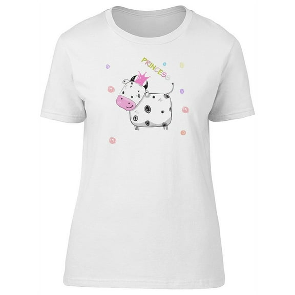 Cute Cow With A Pink Crown T-Shirt Women -Image by Shutterstock, Female XX-Large