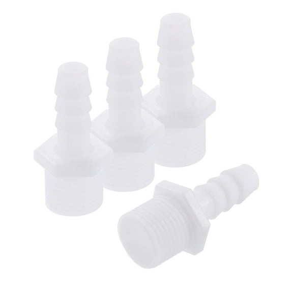 Uxcell 4pcs 3/8" to 1/2" NPT Male Plastic Hose Barb Fitting Splicer for Garden Water Fuel Line