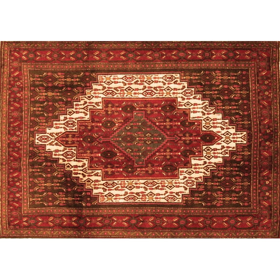 Ahgly Company Indoor Rectangle Persian Orange Traditional Area Rugs, 5' x 8'