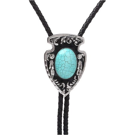 Black Bolo Tie for Men, Native American Western Cowboy Bolo Tie