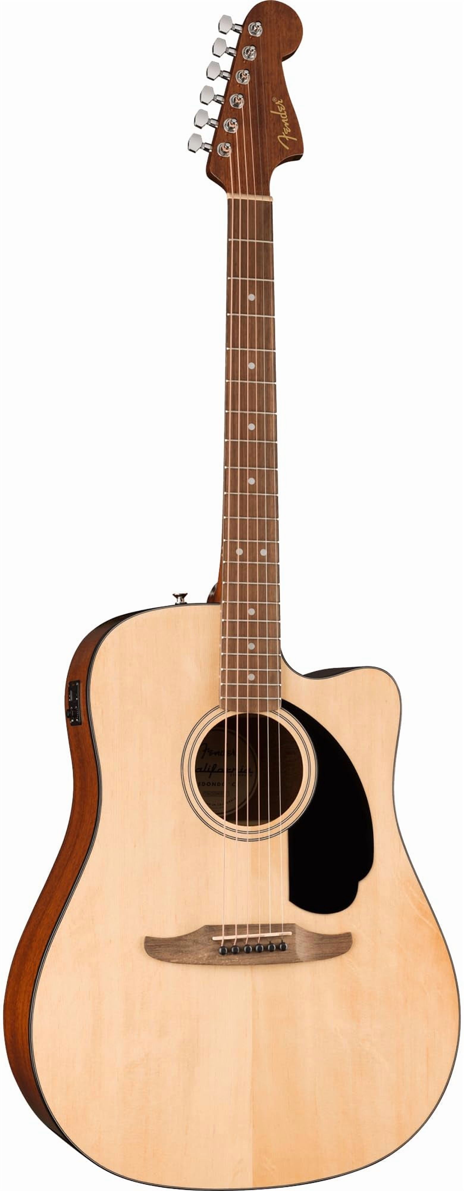 Fender California Standard Redondo CE Acoustic-Electric Guitar - Natural Bundle with Case, Tuner, Strap, Strings, String Winder, Picks, and Austin Bazaar Instructional DVD