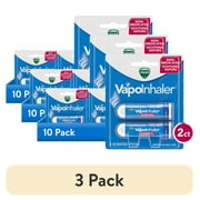 (3 pack) Vicks Vapo Inhaler, Soothing Non-Medicated Vapor Inhaler with Menthol Scent, 2 Count