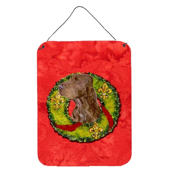 Field Spaniel Cristmas Wreath Wall or Door Hanging Prints