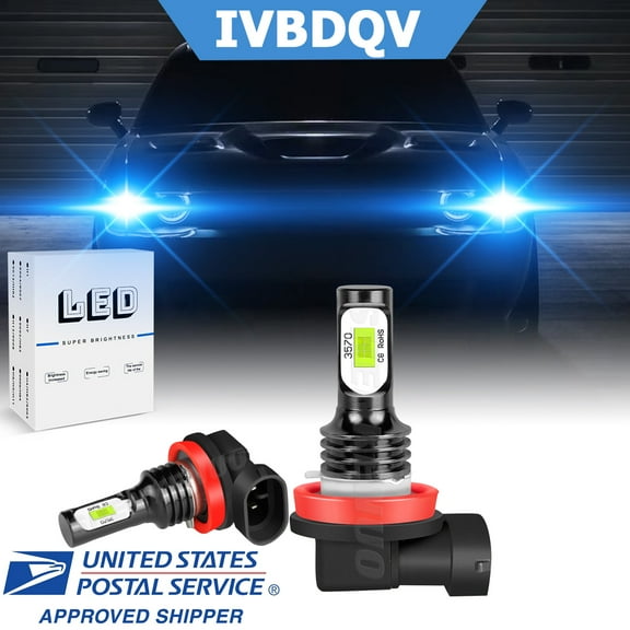 2X H11 LED 3800LM 8500K Ice Blue Front Fog Lights Bulbs For Toyota Highlander 2014-2020 ,2pcs