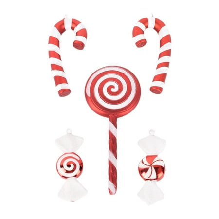 

Red and White Lollipop Christmas Decorations Small Combinations Red and White Candy Cane Christmas Tree Pendant for Photography and Party