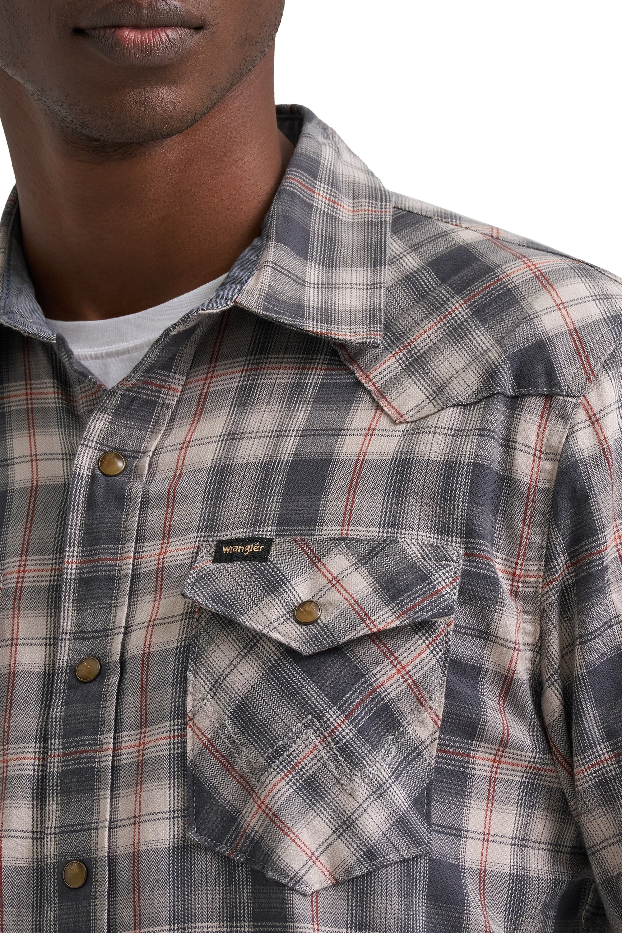 Wrangler® Men's and Big Men's Regular Fit Long Sleeve Fashion Twill Plaid Shirt, Sizes S-2XL