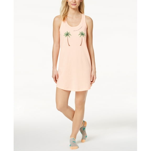 Jenni By Jennifer Moore Womens Screen-Print Keyhole Sleepshirt With Socks 2 Piec Size M