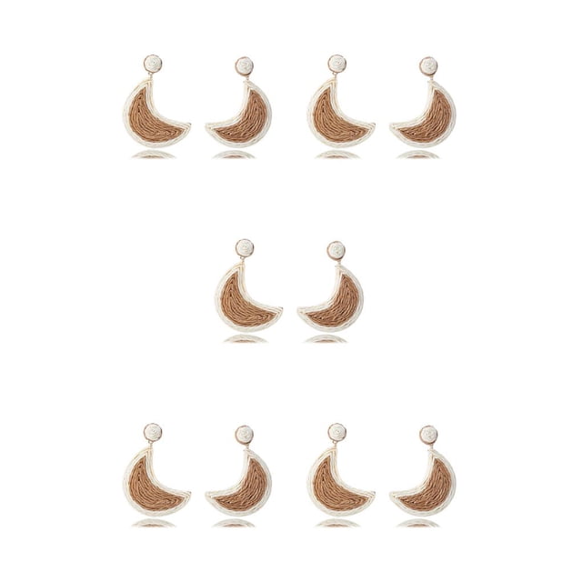 Qarigey 1 par de aretes colgantes en forma de luna vintage, joyería colgante, café blanco Type2 NO2 Qarigey CBP270653