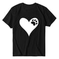 thumbnail image 4 of Gibobby Blusa Casual Para Mujer Tops Mangas estampadas Blusa informal Mujer O-cuello Camiseta corta en forma de corazón Blusa de mujer（Negro， XL), 4 of 5
