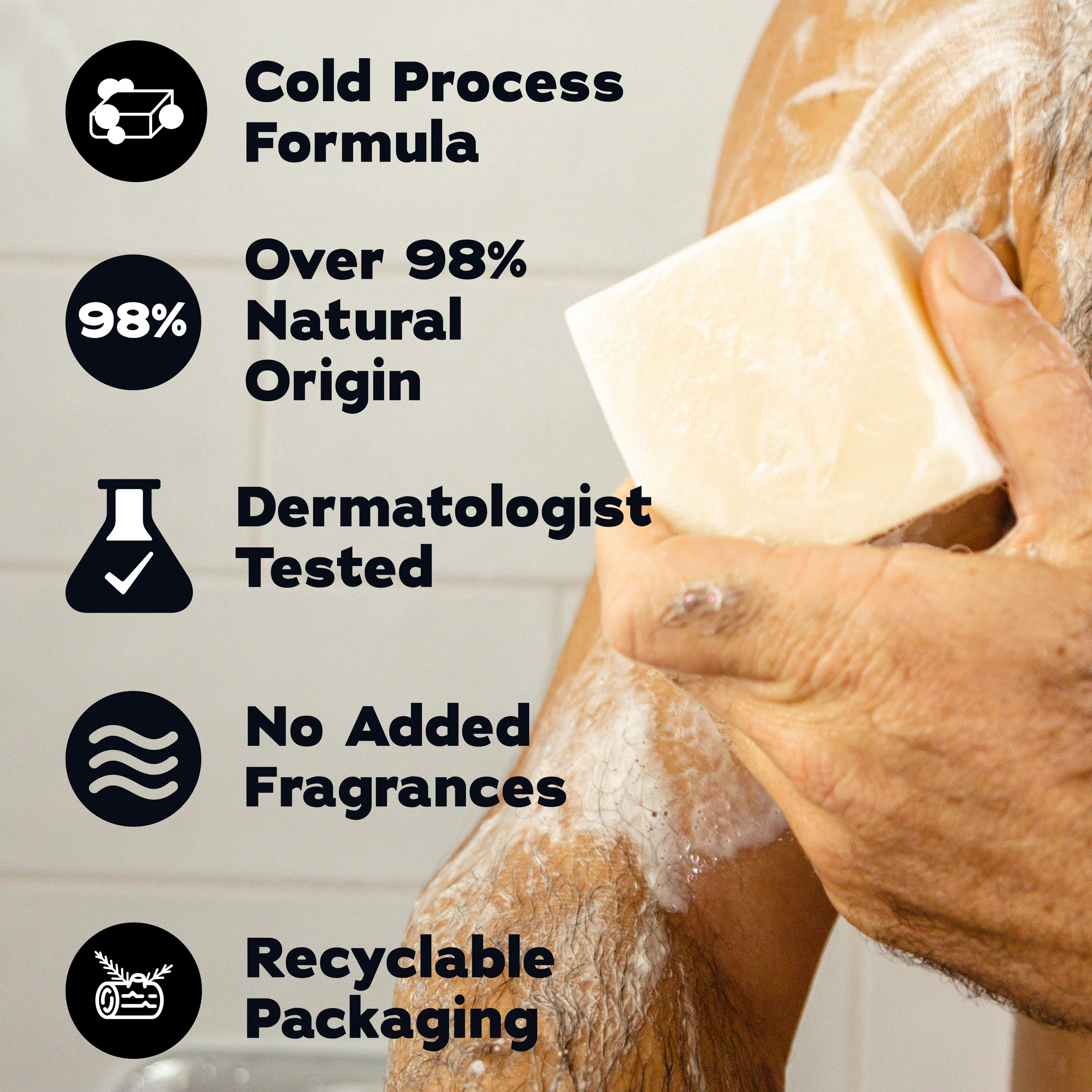(3 pack) Dr. Squatch Mens Bar Soap Sensitive Skin, Natural Bar Soap for Men, Shea Butter, 5 Oz