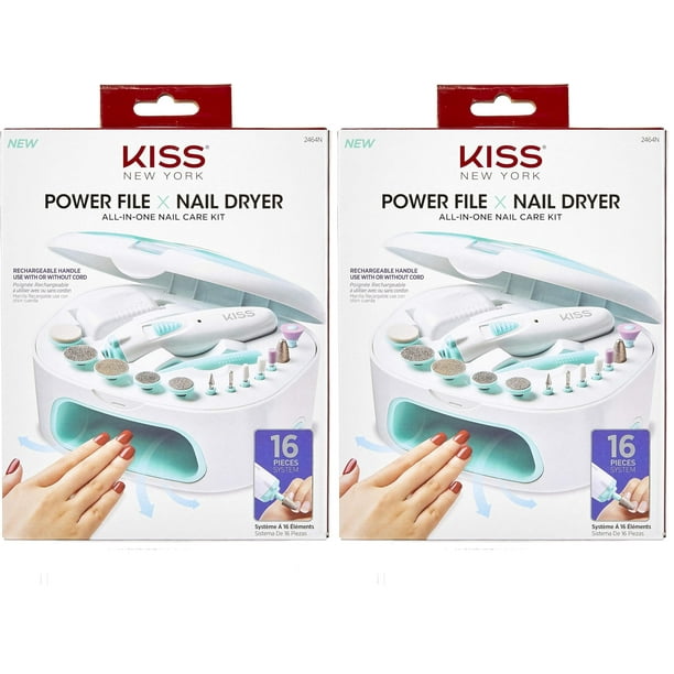 Kit de cuidado de uñas KISS Power File X Nail Dryer 2464N (paquete de 2)