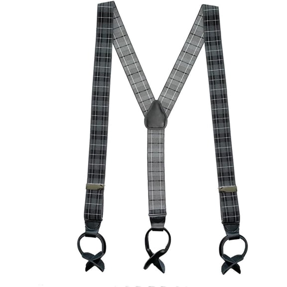 SuspenderStore Plaid Dressy Button-End Suspenders - 5 Colors, 3 Sizes