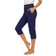 thumbnail image 2 of BUIGTTKLOP Womens Capri Pants High Waisted Straight Leg Yoga Capris Leggings with Pockets Crop Workout Summer Pants, 2 of 6