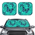 thumbnail image 2 of Naloa Blue Floral with Butterflies 2 Piece Foldable Car Sun Shades, Car Windshield Sunshade, Front Window Sunshade for Car, Truck, SUV - Medium, 2 of 7
