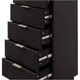 thumbnail image 6 of JERFIT Modern 5-Drawer Chest Dresser, Solid Wood Tall Narrow Storage Cabinet with Gold Handles, Black Bedroom Furniture, 6 of 10