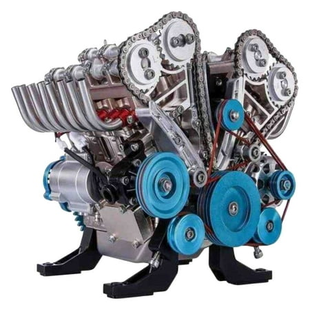 Plutyo Engine Model Desktop Engine, 8-Cylinder- Car Engine Model Building Kit Adult Mini