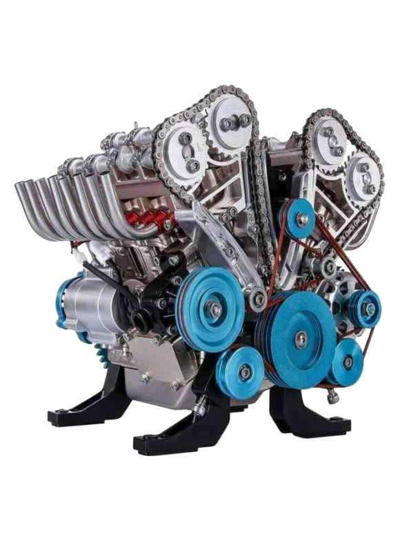 Sehao Engine Model Desktop Engine, 8-Cylinder-Inline Car Engine Model Building Kit Adult Mini DIY Engine Model Toy Resin Education