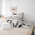 thumbnail image 6 of Manfei Kawaii Snowman 7 Pieces Bedding Comforter Set,Classic Geometric Plaid Full Bedding Set,White Black Gray Fitted Sheet Flat Sheet For Kids,Super Cozy Room Decor, 6 of 8