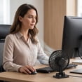 thumbnail image 7 of Fan, Small Desk Fan with 3 Settings, Personal Quiet Fan with Strong Airflow and Low Noise, Desktop Office Portable Cooling Fan - 3.2ft Cord (Black), 7 of 7