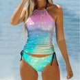 thumbnail image 2 of YDLCAFD Easter Women's Separate Gradient Star Print Swimsuit Tankini Swimsuit Set 2, 2 of 5