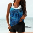 thumbnail image 5 of TrendVibe365 Womens 2 Piece Swimsuits Blue Bathing Suits Boyfriend Shorts Tank Floral Swimwear Beachwear S, 5 of 5