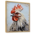 thumbnail image 2 of Designart "Faithful Rooster Depiction I" Animals Rooster Floater Framed Wall Art Living Room, 2 of 5