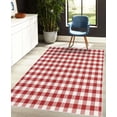 thumbnail image 4 of Plaid Decorative Rug, Lumberjack Fashion Buffalo Checks Pattern Retro Style Grid Composition, Quality Carpet for Bedroom Dorm and Living Room, 6 Sizes, Red and White, by Ambesonne, 4 of 4