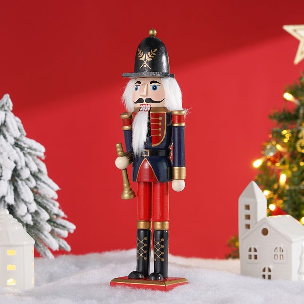 Marioneta de Cascanueces de Navidad, muñeco creativo de soldado, colgante de madera, artesanía Vintage, adorno de regalo de Año Nuevo, decoración de fiesta, 30CM