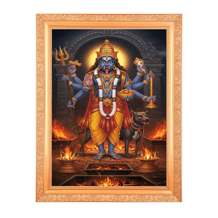 Bhairava Alluring Art Digital Print Photo In Wallhanging Artwork Frame {11 x 14 Inches} OR {27.94 X 35.56 Cm's} Religious Gifting