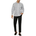 thumbnail image 2 of INSPIRE CHIC Polka Dots Shirt for Men's Pointed Collar Button Long Sleeve Shirts, 2 of 4