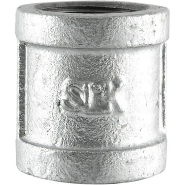 Pipe Fitting, Galvanized Coupling With Stop, 1/4", B & K, 511-201HN